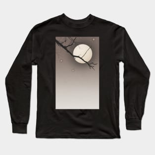 Tree Branch with Full Moon in the Night Sky Long Sleeve T-Shirt